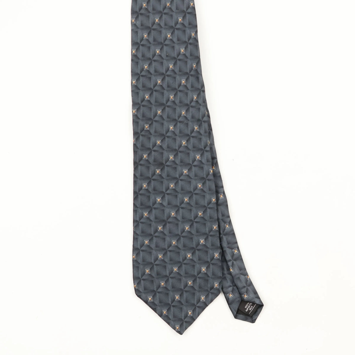 Front Front Detail of Vintage Gianfranco Ruffini Geometric Patterned Tie