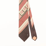 Front Detail of Vintage 1990's Ted Lapidus Striped Patterned Tie