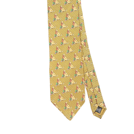 Front Front Detail of Vintage 1990's Tango Dog Geometric Patterned Tie