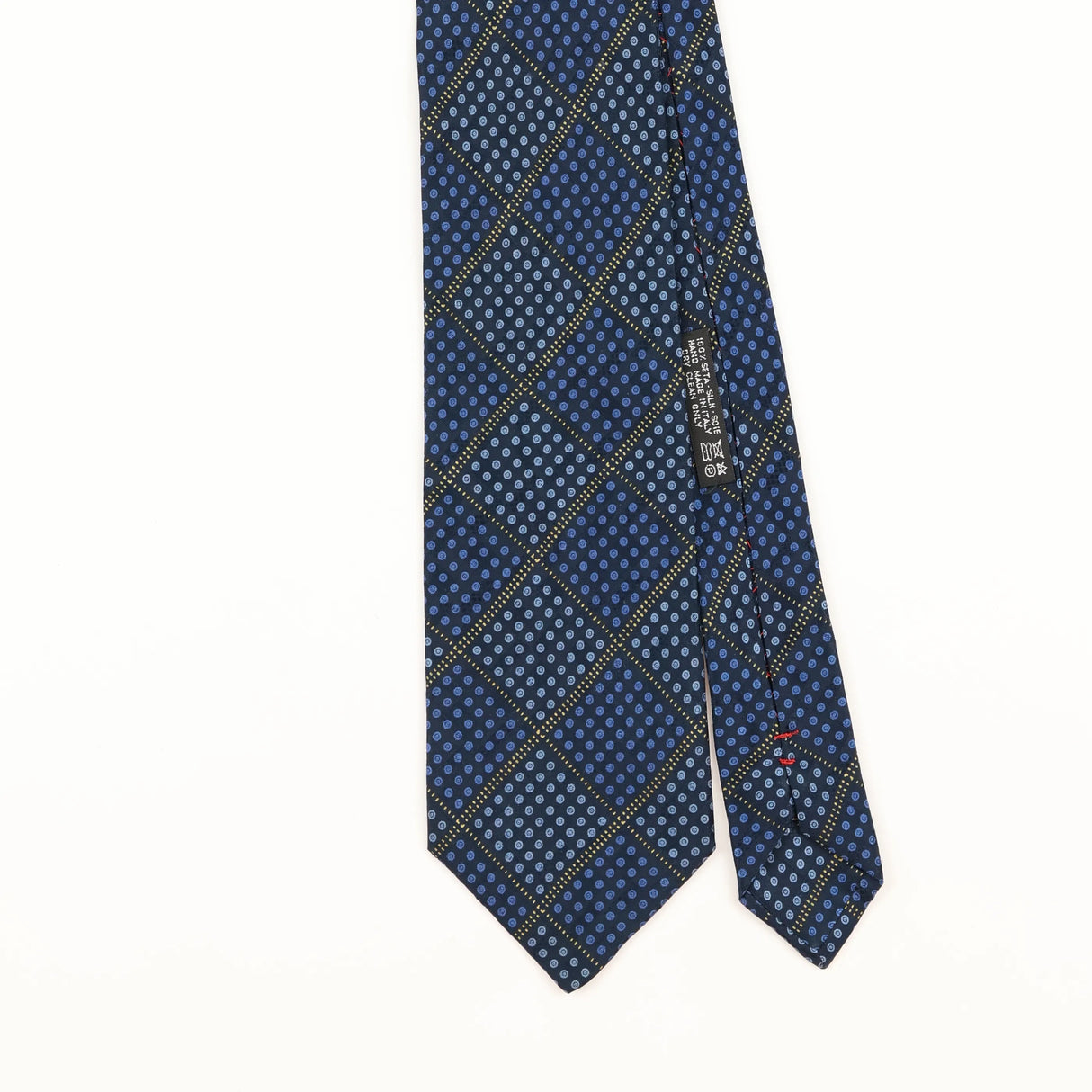 Front Detail of Vintage 1990's Brioni Geometric Patterned Tie