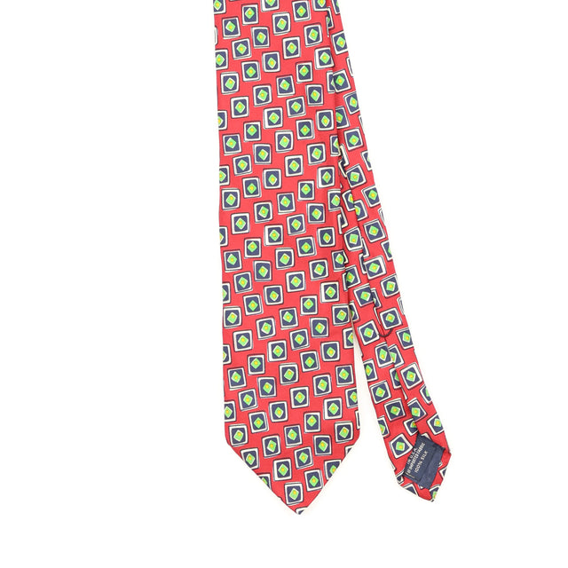 Front Detail of Vintage 1990's Lands' End Geometric Patterned Tie
