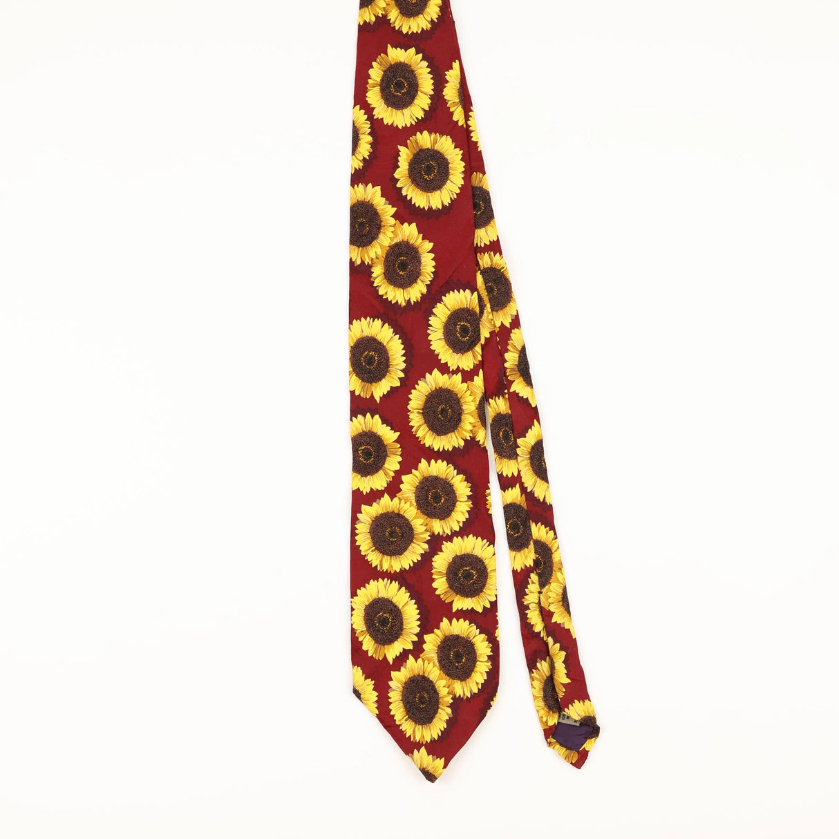 Front of Vintage 1990's Structure Sunflower Floral Patterned Tie