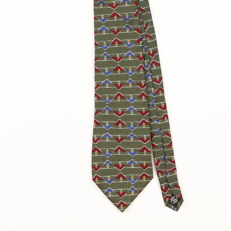 Front Detail of Vintage 1990's Geometric Patterned Tie