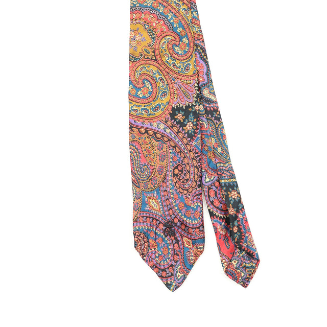 Front Front Detail of Vintage 1990's Countess Mara Paisley Patterned Tie
