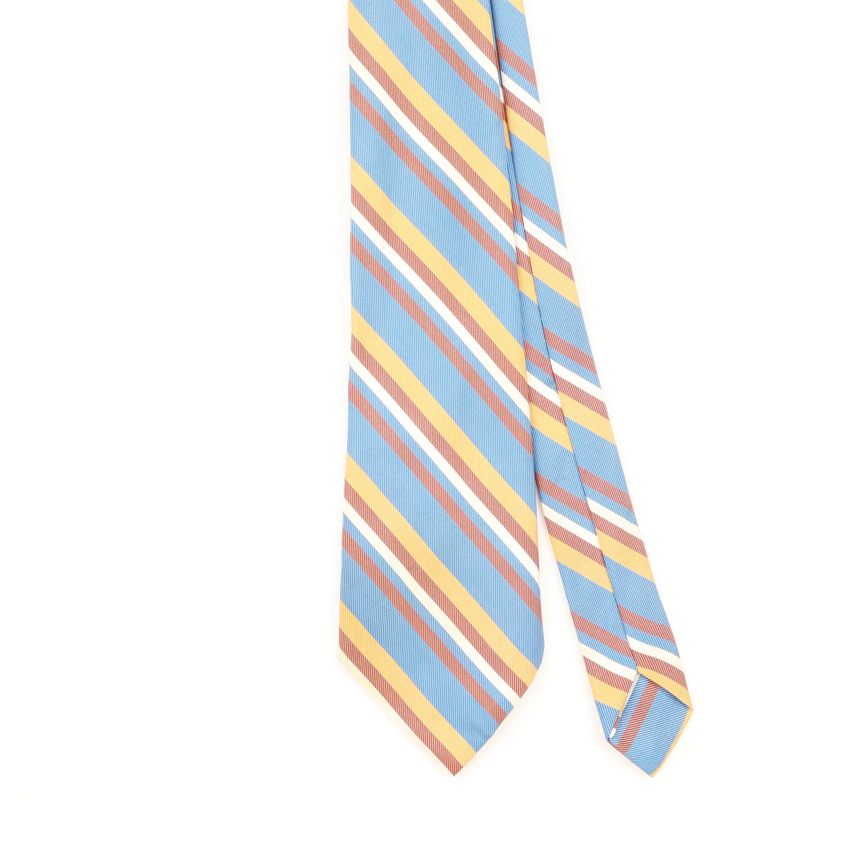 Front Detail of Vintage 1980's Trevira Striped Patterned Tie