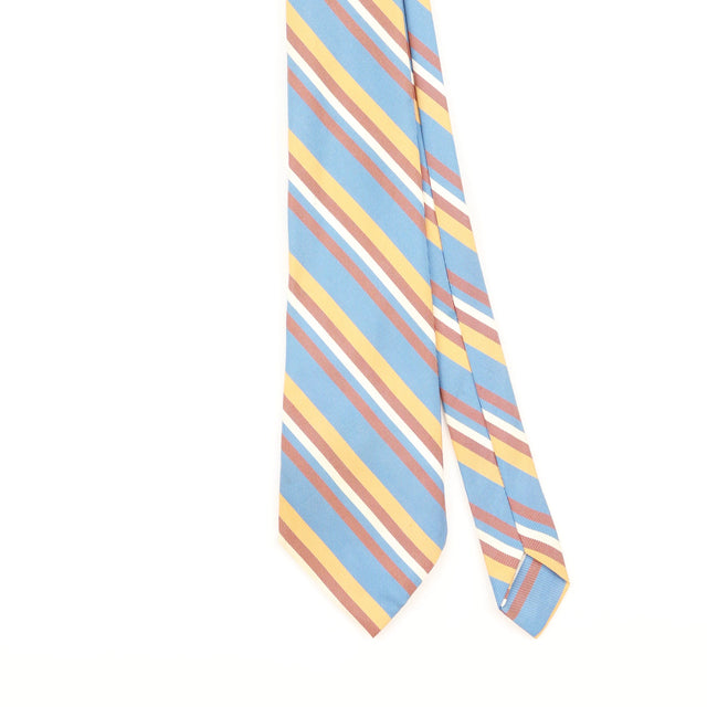 Front Detail of Vintage 1980's Trevira Striped Patterned Tie