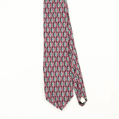 Front Front Detail of Vintage 1990's Harvé Benard Geometric Patterned Tie