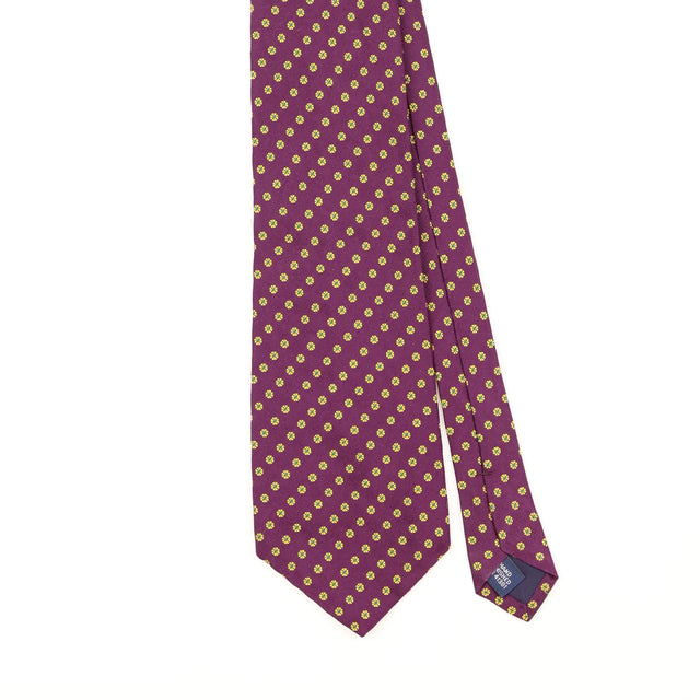 Front Detail of Vintage 1990's Ralph Lauren Flowers Geometric Patterned Tie