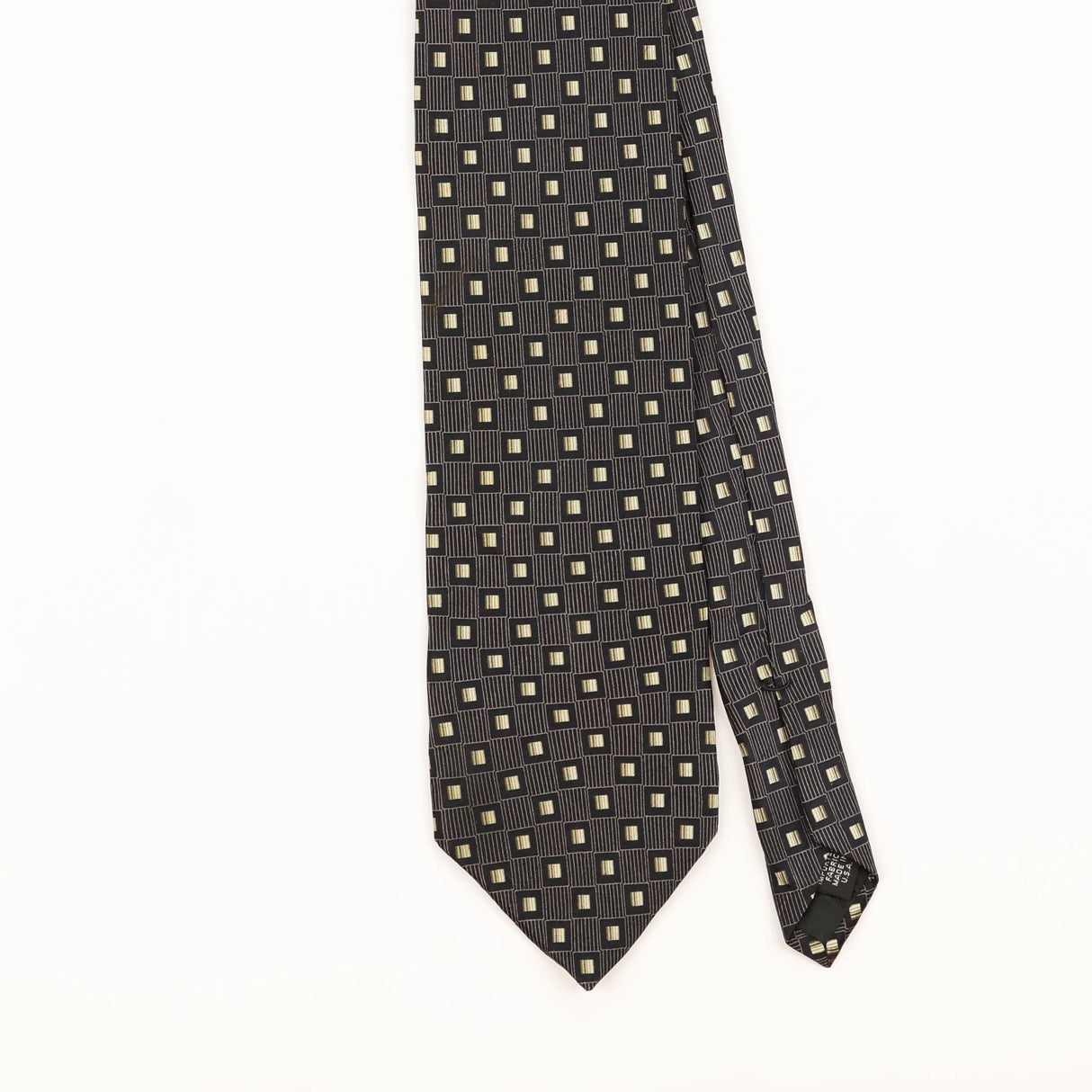 Front Detail of Vintage 1990's Murano Geometric Patterned Tie
