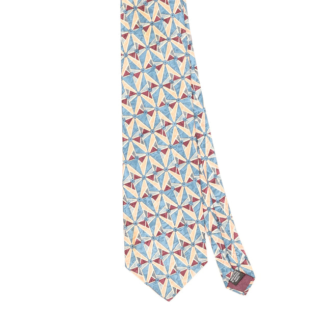 Front Front Detail of Vintage 1990's Christian Dior Geometric Patterned Tie