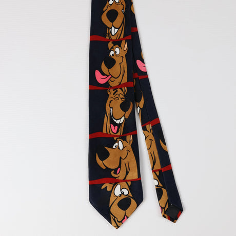 Front of Vintage Scooby-Doo Cartoon Patterned Tie