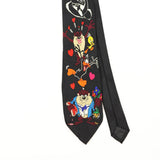 Front Front Detail of Vintage 1990's Looney Tunes Cartoon Patterned Tie