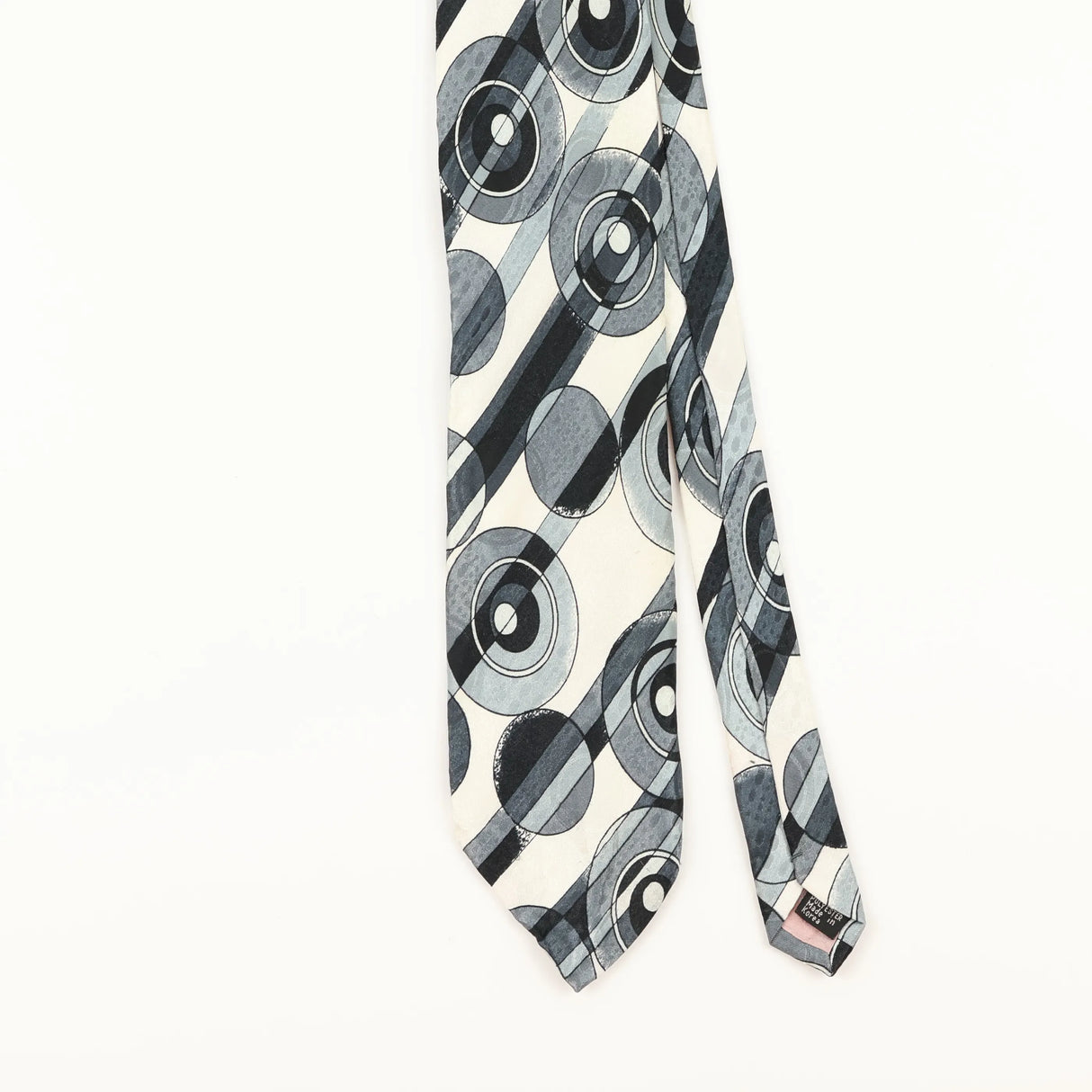 Front Detail of Vintage 1990's Pierre Balmain Geometric Patterned Tie