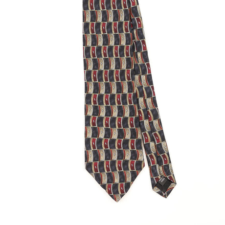 Front Detail of Vintage 1990's Geometric Patterned Tie