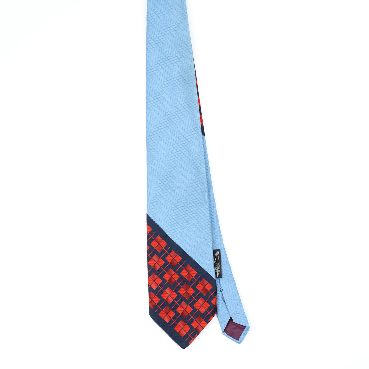 Front Front of Vintage 1980's J. C. Penney Split Check Geometric Patterned Tie