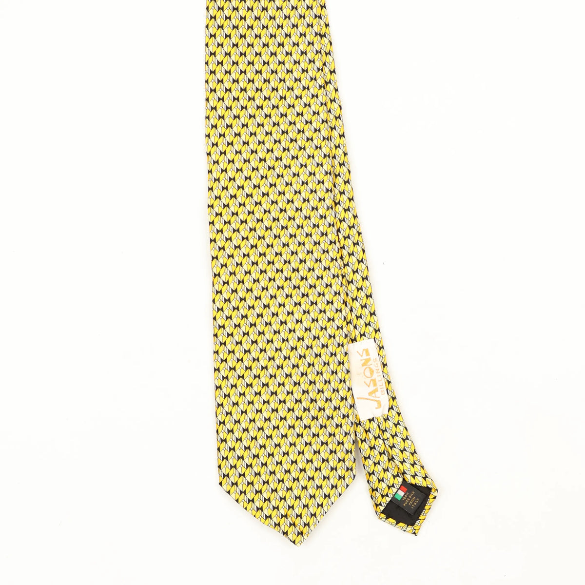 Front Front Detail of Vintage 1990's Geometric Patterned Tie