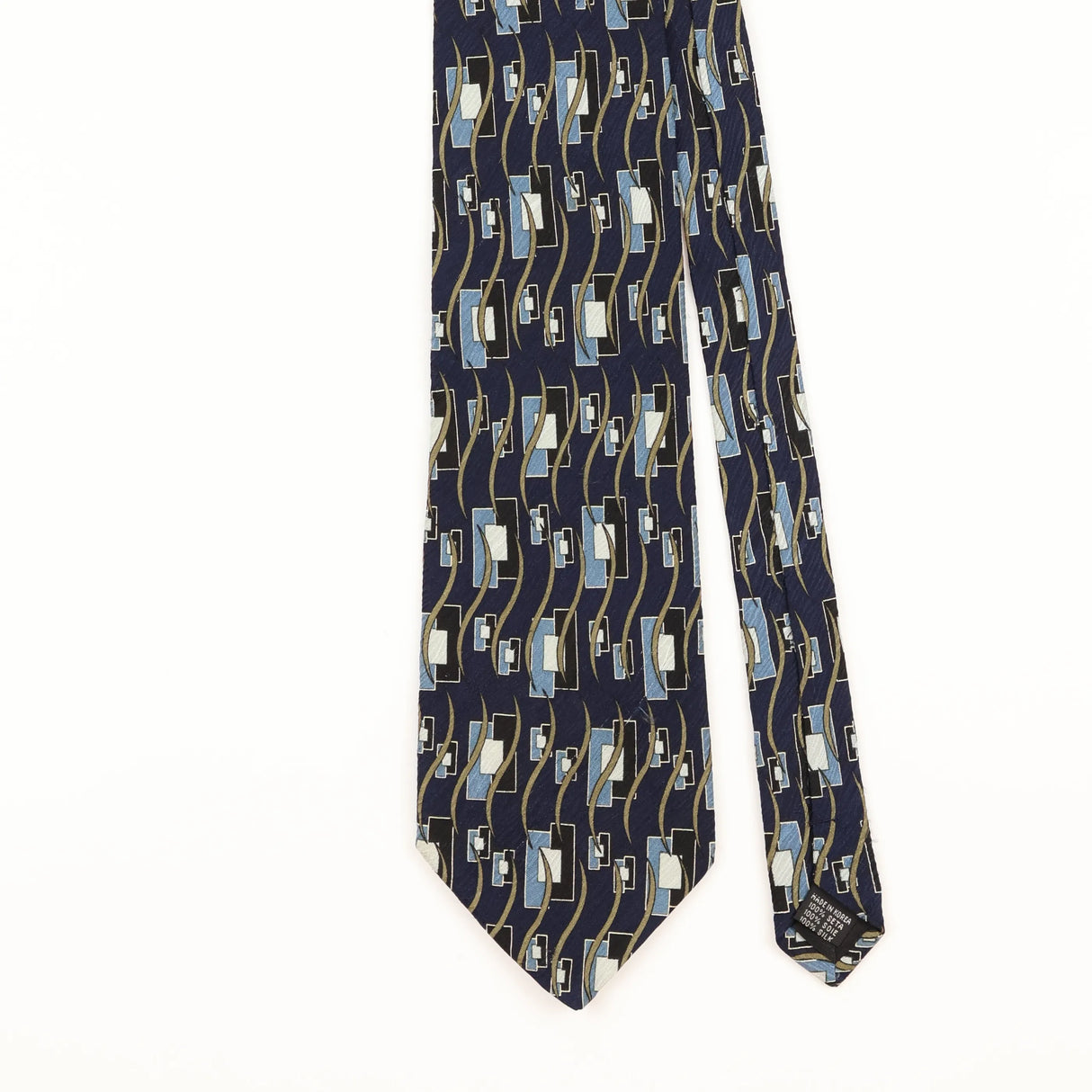 Front Detail of Vintage 1990's Geometric Patterned Tie