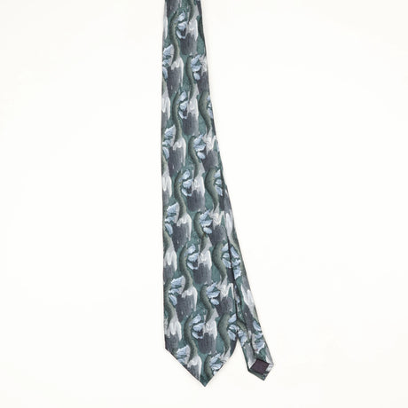 Front Front of Vintage 1990's Jerry Garcia Banyan Trees II Abstract Patterned Tie