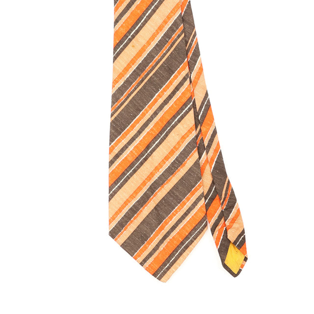 Front Front Detail of Vintage 1980's Ted Lapidus Striped Patterned Tie