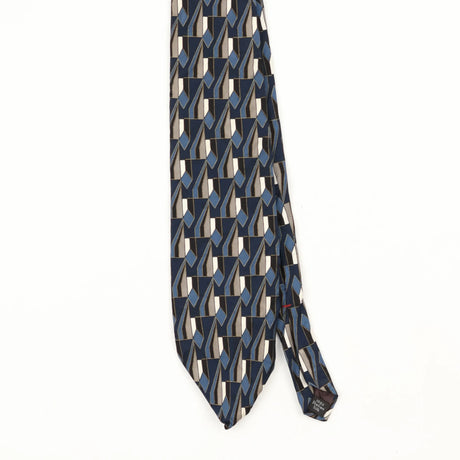 Front Front Detail of Vintage 1990's Geometric Patterned Tie