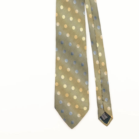Front Detail of Vintage 1990's Polka Dot Patterned Tie