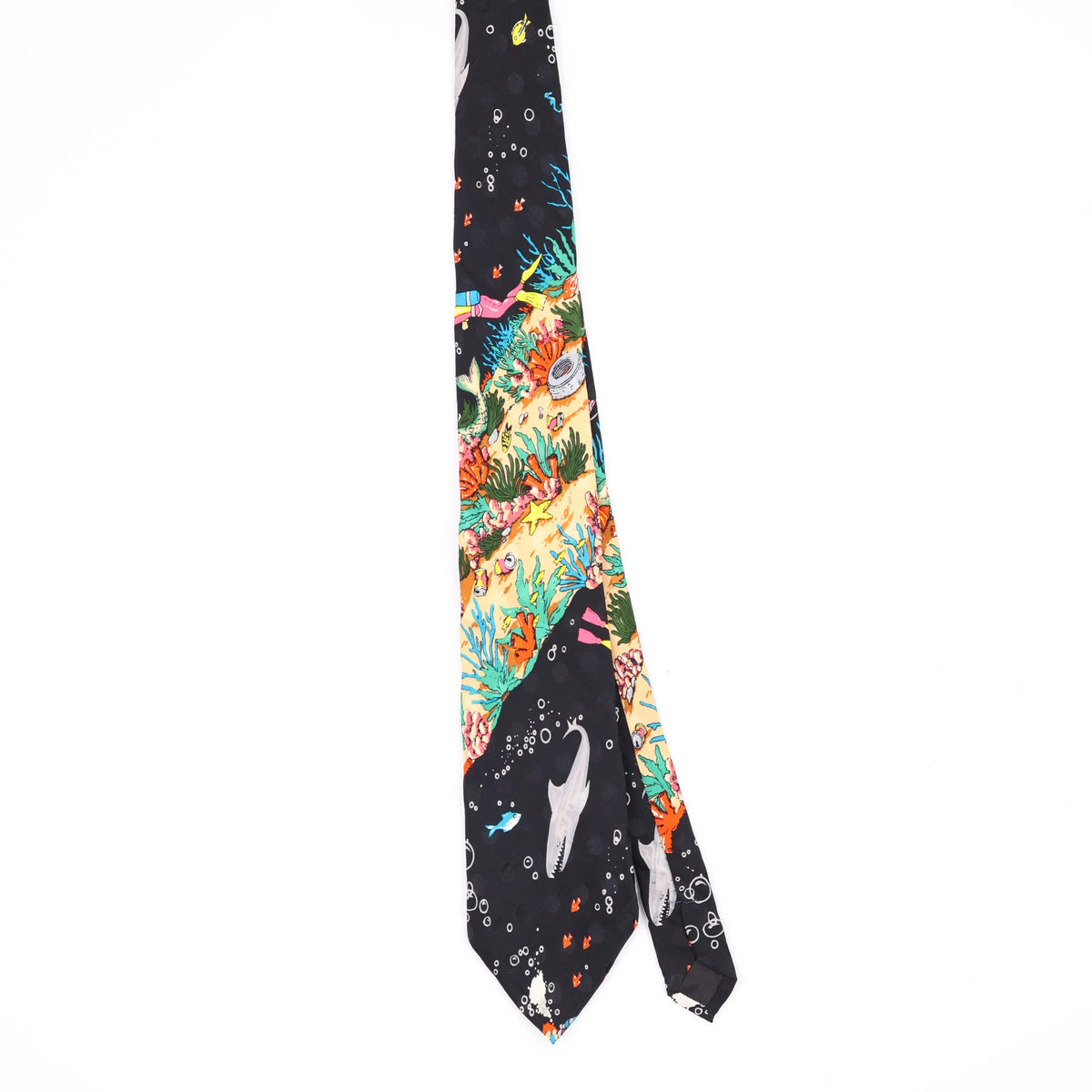 Front Front of Vintage 1990's Nicole Miller Scuba Diving Animal Print Patterned Tie