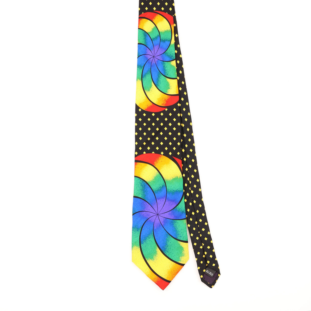 Front of Vintage 1990's Rush Limbaugh No Boundaries Abstract Patterned Tie