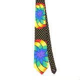 Front of Vintage 1990's Rush Limbaugh No Boundaries Abstract Patterned Tie