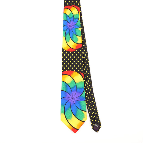 Front of Vintage 1990's Rush Limbaugh No Boundaries Abstract Patterned Tie
