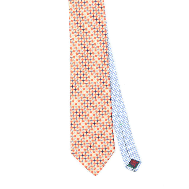 Front Front Detail of Vintage 1990's Tommy Hilfiger Foulard Geometric Patterned Tie