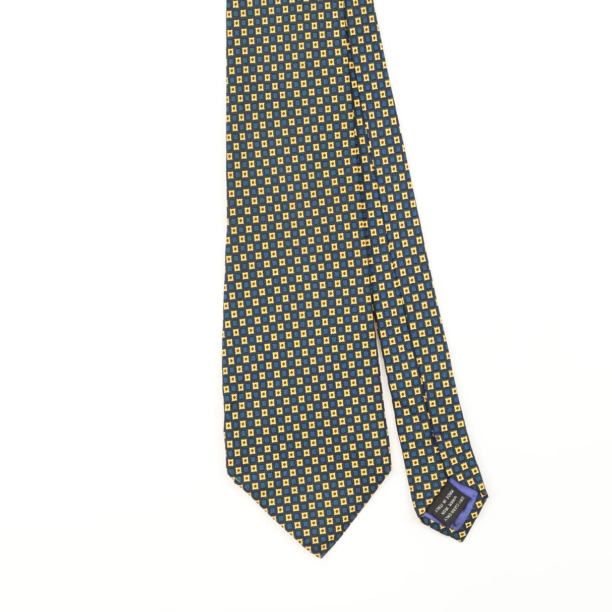 Front Detail of Vintage 1990's Gieves & Hawkes Geometric Patterned Tie