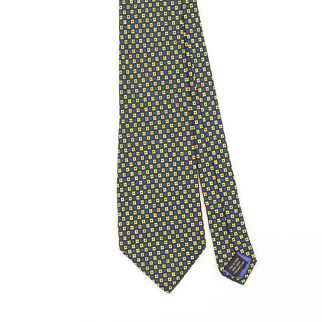 Front Detail of Vintage 1990's Gieves & Hawkes Geometric Patterned Tie