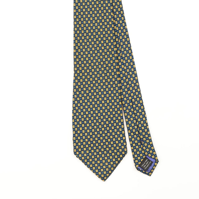 Front Detail of Vintage 1990's Gieves & Hawkes Geometric Patterned Tie