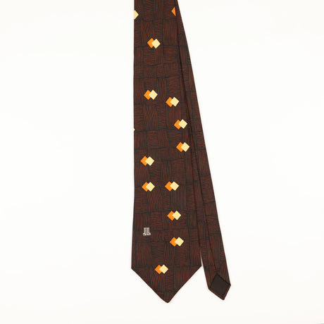 Front of Vintage 1980's Lanvin Geometric Patterned Tie