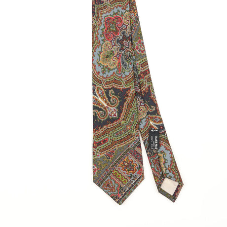 Front Front Detail of Vintage 1990's Francesco Smalto Paisley Patterned Tie