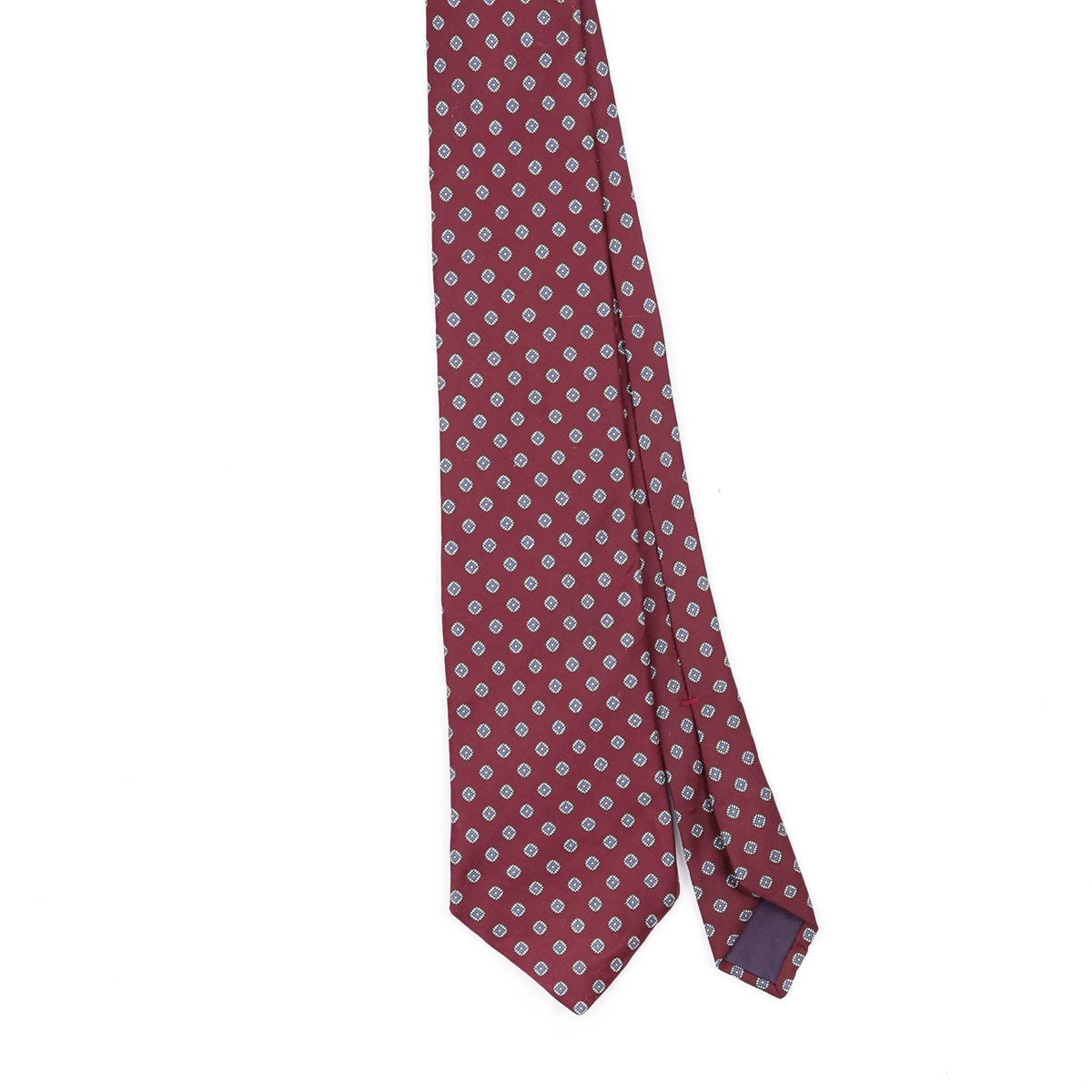 Front Front Detail of Vintage 1990's Foulard Geometric Patterned Tie