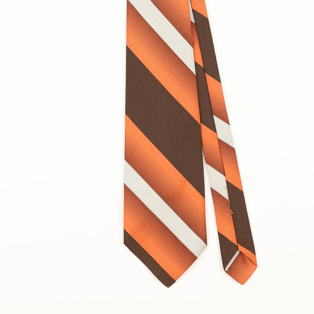 Front Detail of Vintage 1980's Striped Patterned Tie