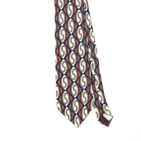 Front Detail of Vintage 1990's Wembley Geometric Patterned Tie
