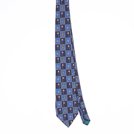 Front Front of Vintage 1990's Tommy Hilfiger Flag Geometric Patterned Tie