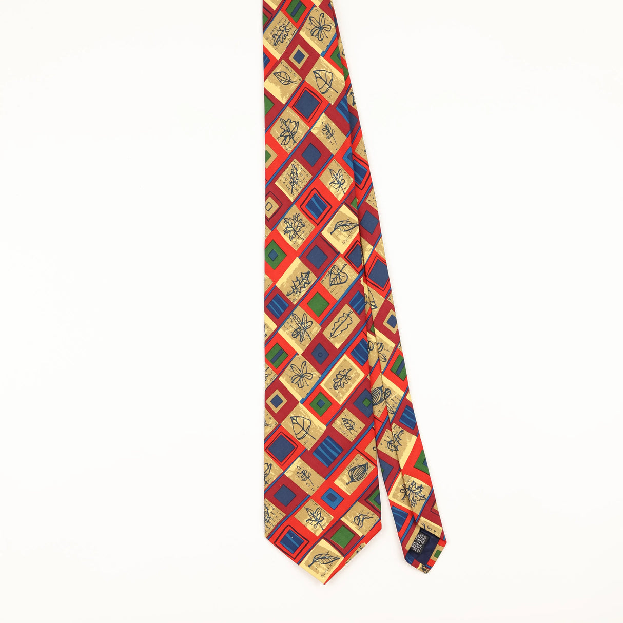 Front of Vintage 1990's Yves Saint Laurent Geometric Patterned Tie