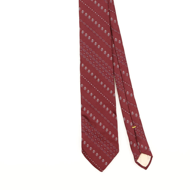 Front Detail of Vintage 1980's Geometric Patterned Tie