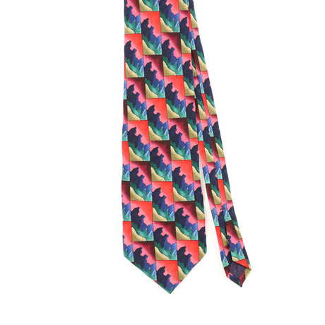 Front Front Detail of Vintage 1990's Jerry Garcia Geometric Patterned Tie