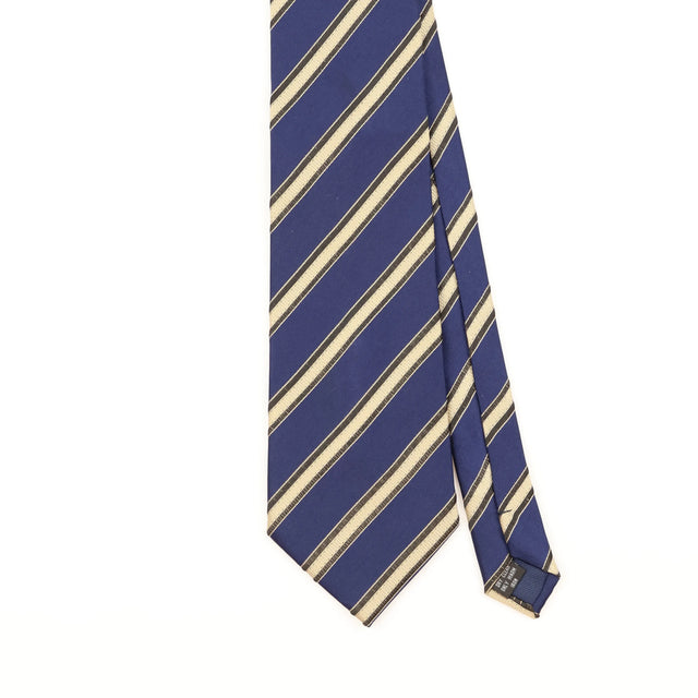 Front Detail of Vintage 1990's Brioni Striped Patterned Tie