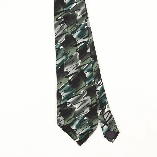 Front Front Detail of Vintage 1990's Jerry Garcia Bee Hive Abstract Patterned Tie