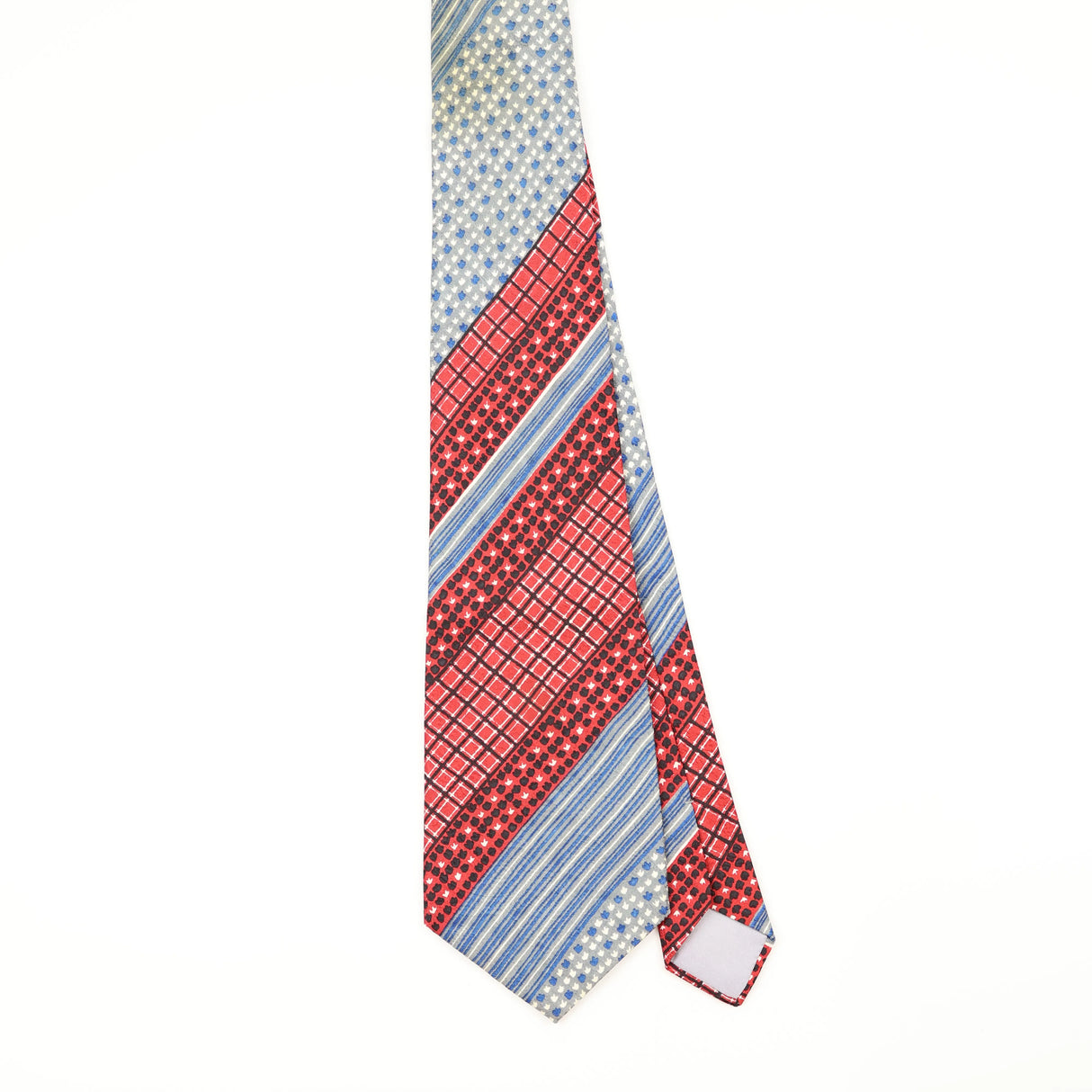 Front Front of Vintage 1980's Yves Saint Laurent Geometric Patterned Tie