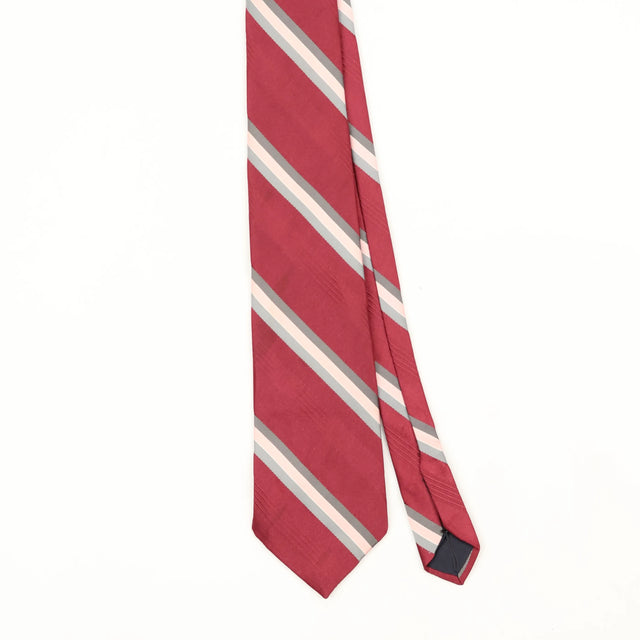 Front Front Detail of Vintage 1980's Striped Patterned Tie