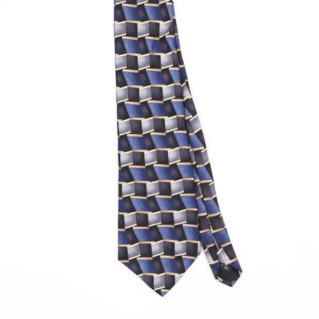 Front Front Detail of Vintage 1990's Van Heusen Geometric Patterned Tie