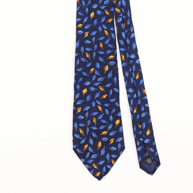 Front Detail of Vintage 1990's Nordstrom Leaf Floral Patterned Tie