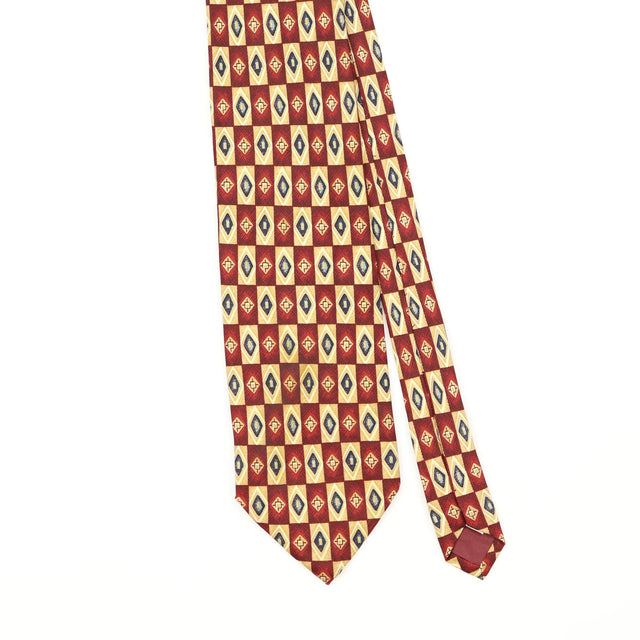 Front Front Detail of Vintage 1990's Andhurst Geometric Patterned Tie