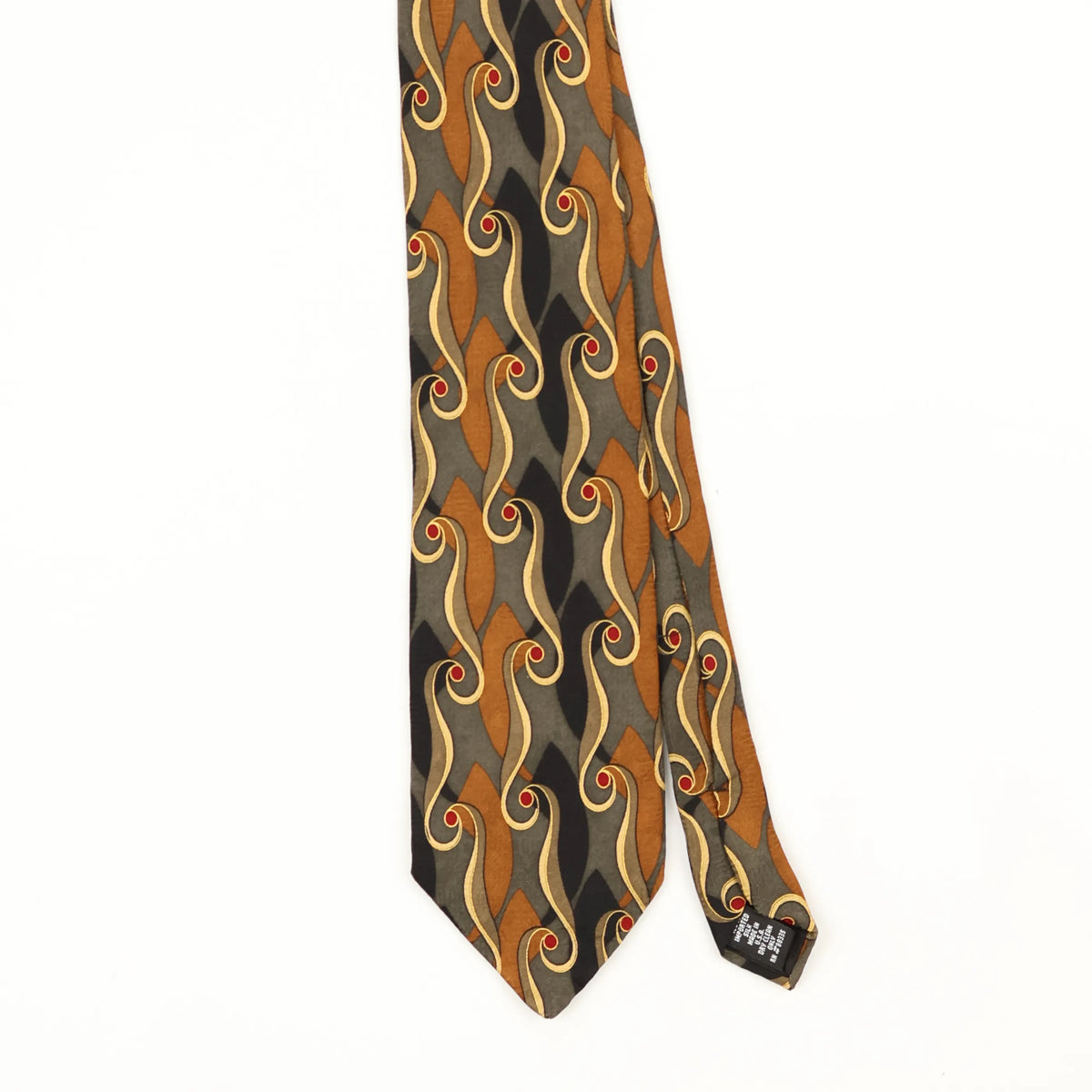 Front Front Detail of Vintage 1990's Mulberry Waves Abstract Patterned Tie